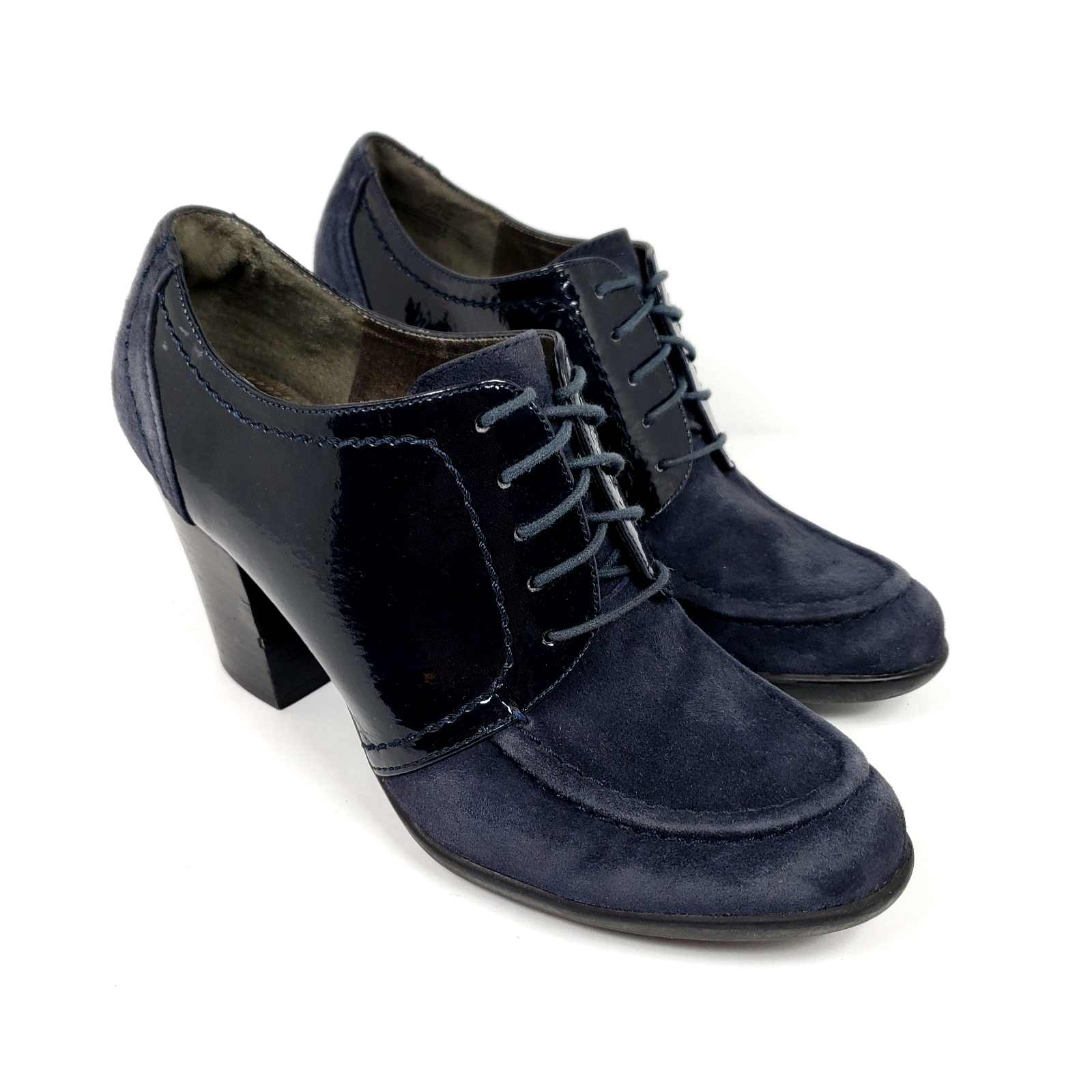 Kenneth Cole Reaction Full Of Life Womens Size 9 Blue Leather 2.75" Oxford Shoes